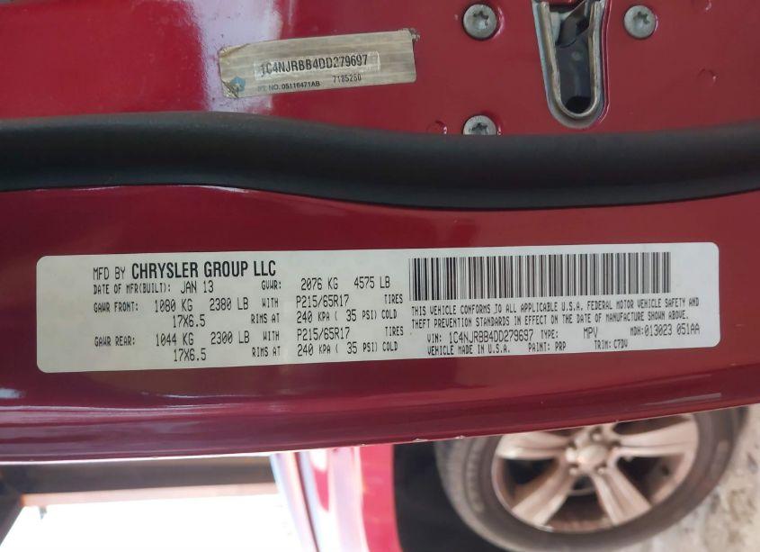 Photo 9 of 2013 Jeep Patriot SPORT (VIN 1C4NJRBB4DD279697)