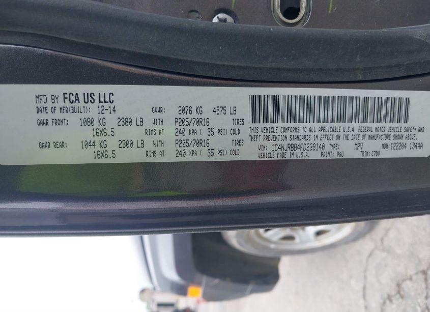 Photo 9 of 2015 Jeep Patriot SPORT (VIN 1C4NJRBB4FD239140)