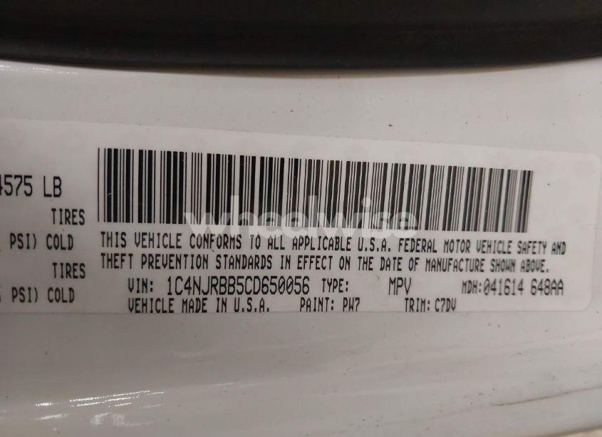 Photo 9 of 2012 Jeep Patriot SPORT (VIN 1C4NJRBB5CD650056)