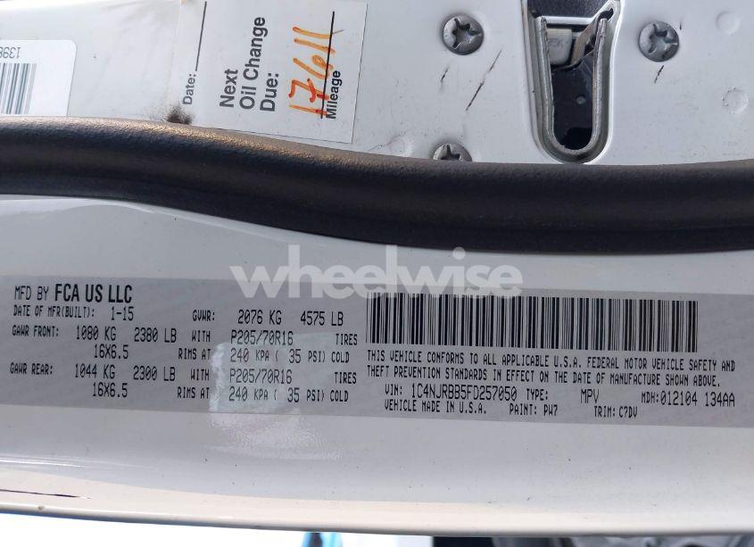 Photo 9 of 2015 Jeep Patriot SPORT (VIN 1C4NJRBB5FD257050)