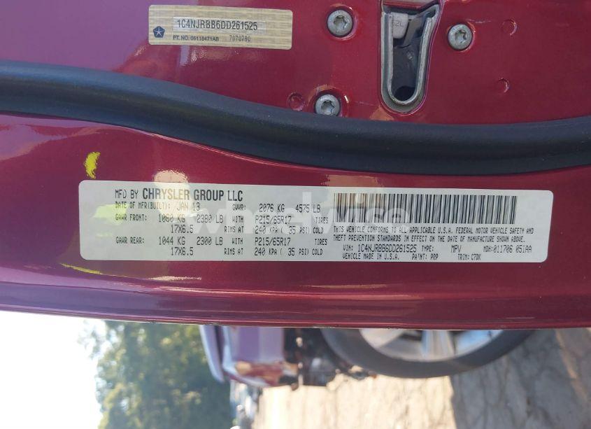 Photo 9 of 2013 Jeep Patriot SPORT (VIN 1C4NJRBB6DD261525)