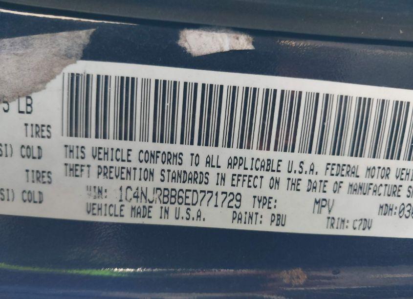 Photo 9 of 2014 Jeep Patriot SPORT (VIN 1C4NJRBB6ED771729)