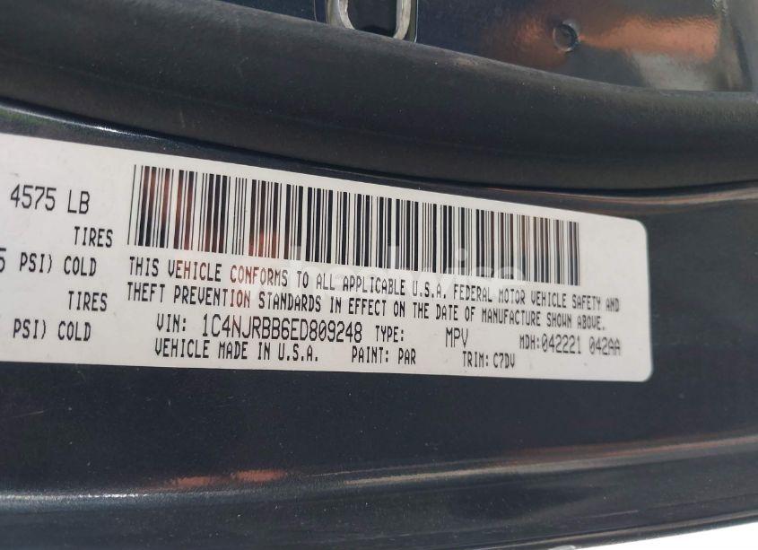 Photo 9 of 2014 Jeep Patriot SPORT (VIN 1C4NJRBB6ED809248)