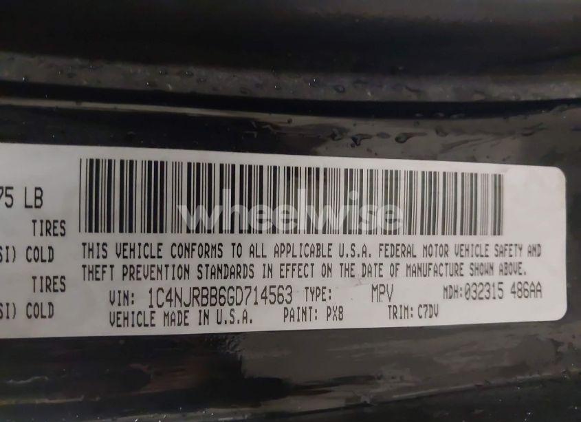 Photo 9 of 2016 Jeep Patriot SPORT (VIN 1C4NJRBB6GD714563)