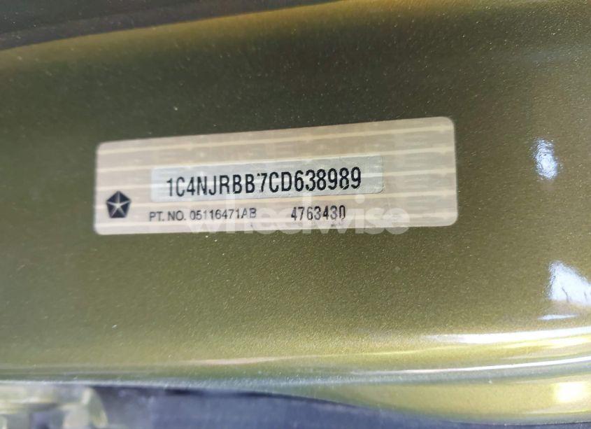 Photo 9 of 2012 Jeep Patriot SPORT (VIN 1C4NJRBB7CD638989)