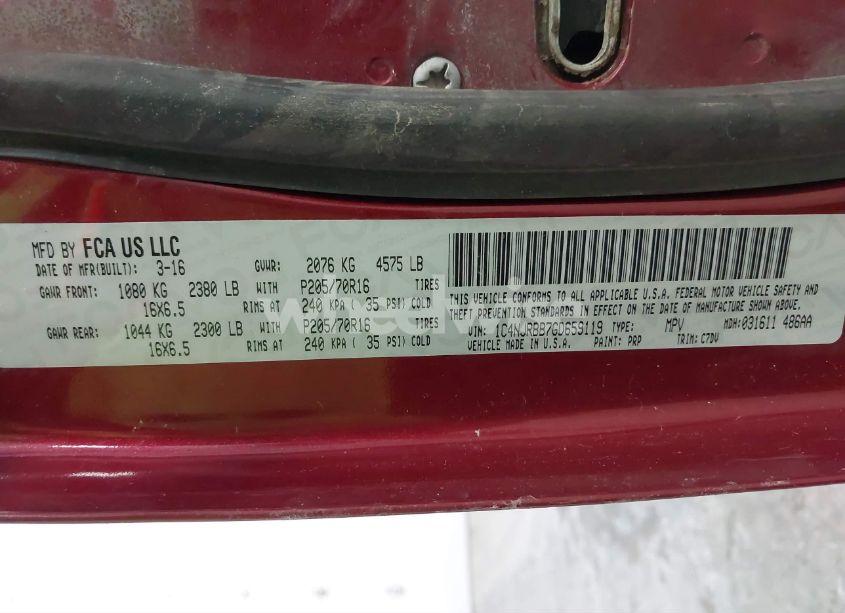 Photo 9 of 2016 Jeep Patriot SPORT (VIN 1C4NJRBB7GD659119)