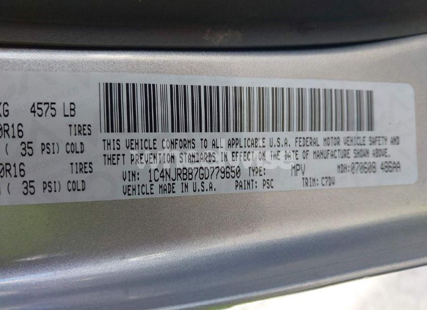 Photo 9 of 2016 Jeep Patriot SPORT (VIN 1C4NJRBB7GD779650)