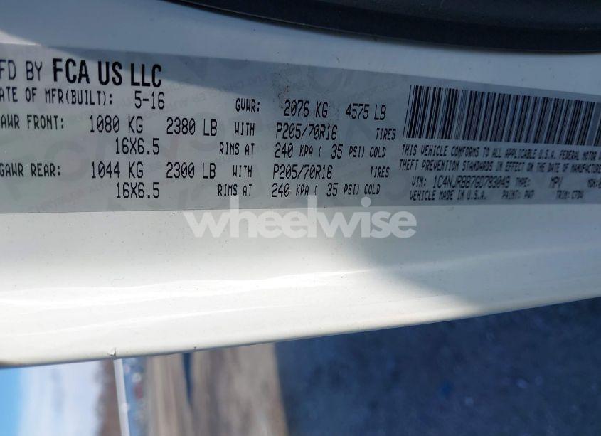 Photo 9 of 2016 Jeep Patriot SPORT (VIN 1C4NJRBB7GD783049)