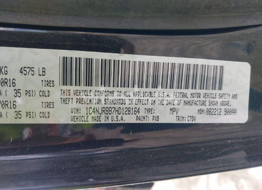 Photo 9 of 2017 Jeep Patriot SPORT 4X4 (VIN 1C4NJRBB7HD128164)