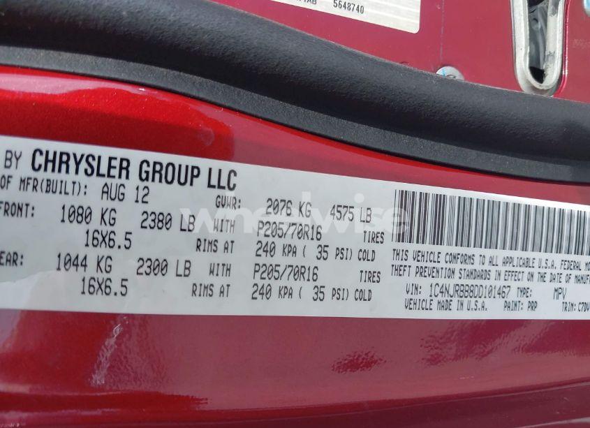 Photo 9 of 2013 Jeep Patriot SPORT (VIN 1C4NJRBB8DD101467)