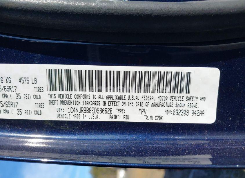 Photo 9 of 2014 Jeep Patriot SPORT (VIN 1C4NJRBB8ED530626)