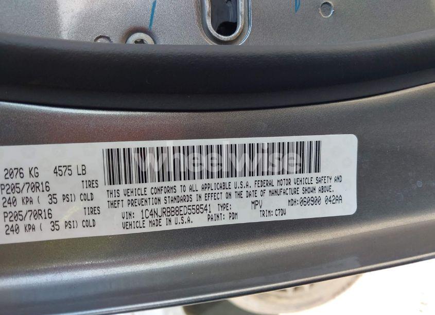 Photo 9 of 2014 Jeep Patriot SPORT (VIN 1C4NJRBB8ED558541)