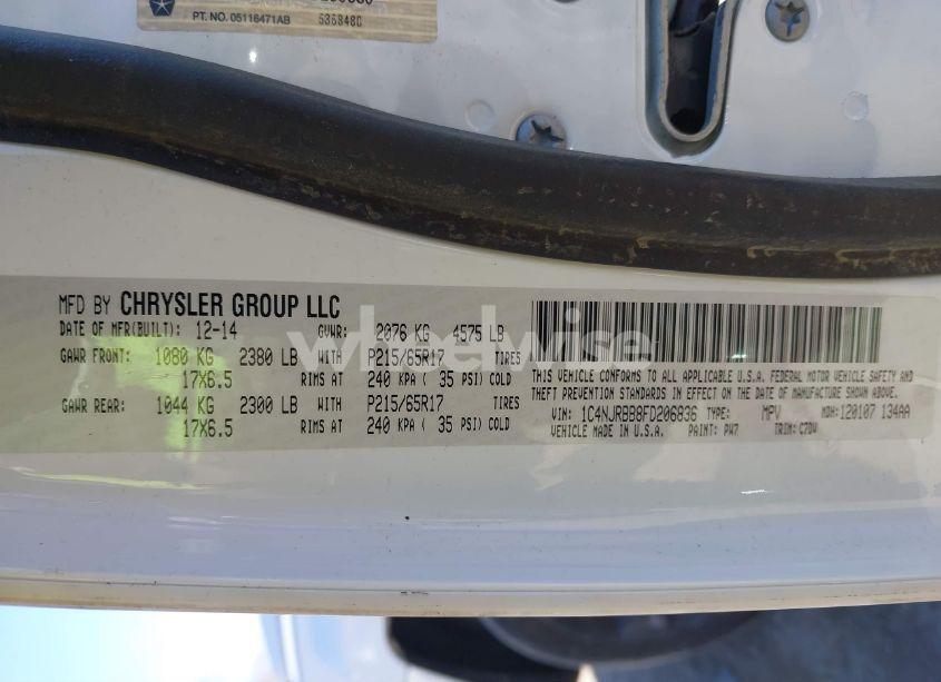 Photo 9 of 2015 Jeep Patriot SPORT (VIN 1C4NJRBB8FD206836)