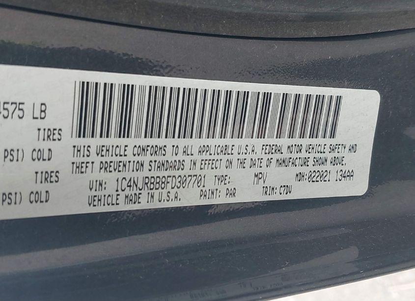 Photo 9 of 2015 Jeep Patriot SPORT (VIN 1C4NJRBB8FD307701)