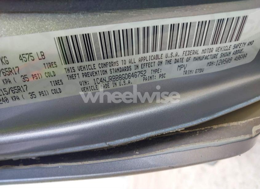 Photo 9 of 2016 Jeep Patriot SPORT SE (VIN 1C4NJRBB8GD646752)