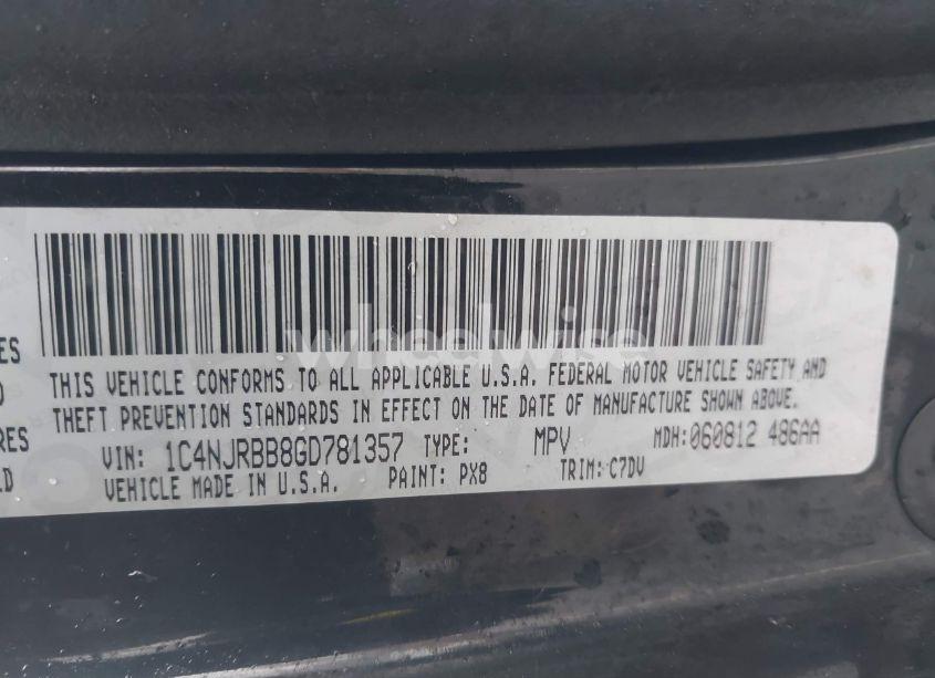 Photo 9 of 2016 Jeep Patriot SPORT (VIN 1C4NJRBB8GD781357)