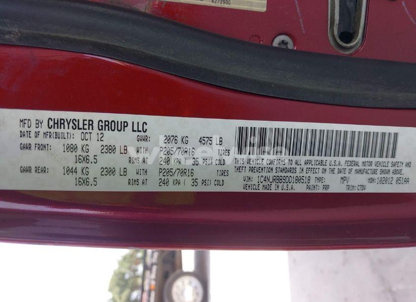 Photo 9 of 2013 Jeep Patriot SPORT (VIN 1C4NJRBB9DD180518)