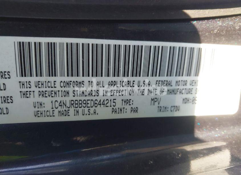 Photo 9 of 2014 Jeep Patriot SPORT (VIN 1C4NJRBB9ED644215)