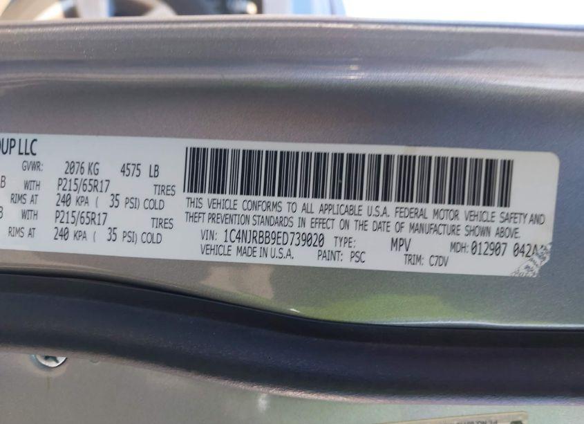 Photo 9 of 2014 Jeep Patriot SPORT (VIN 1C4NJRBB9ED739020)