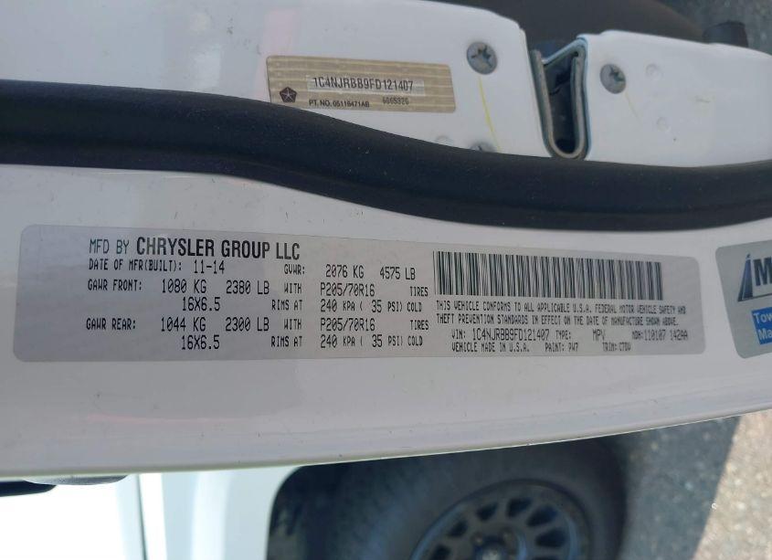 Photo 9 of 2015 Jeep Patriot SPORT (VIN 1C4NJRBB9FD121407)