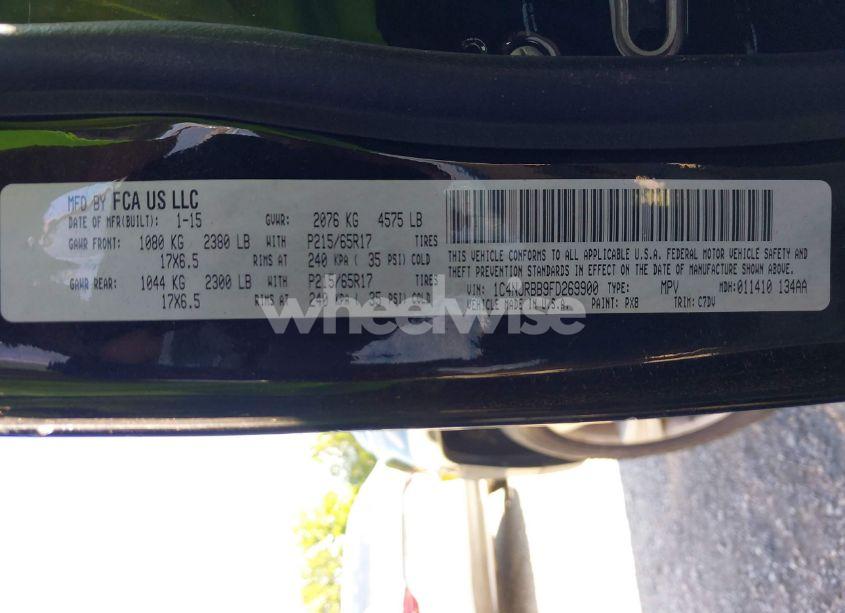 Photo 9 of 2015 Jeep Patriot SPORT (VIN 1C4NJRBB9FD269900)