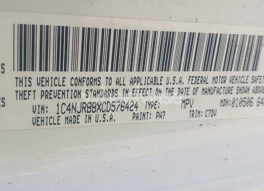 Photo 9 of 2012 Jeep Patriot SPORT (VIN 1C4NJRBBXCD576424)