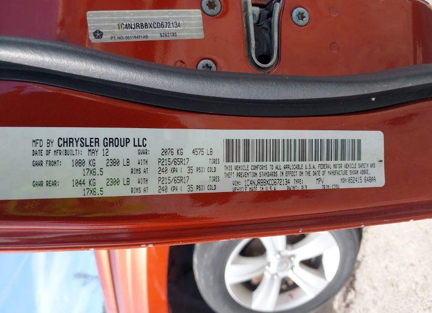 Photo 9 of 2012 Jeep Patriot SPORT (VIN 1C4NJRBBXCD672134)