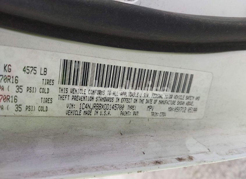 Photo 9 of 2013 Jeep Patriot SPORT (VIN 1C4NJRBBXDD145700)