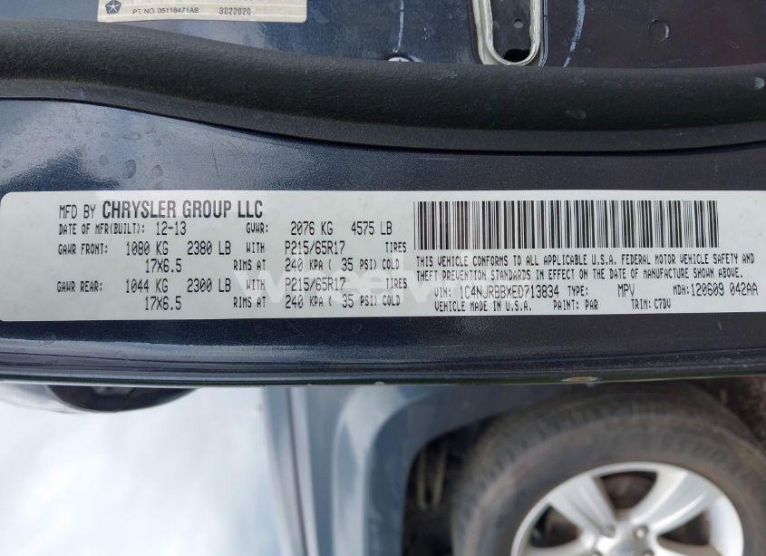 Photo 9 of 2014 Jeep Patriot SPORT (VIN 1C4NJRBBXED713834)