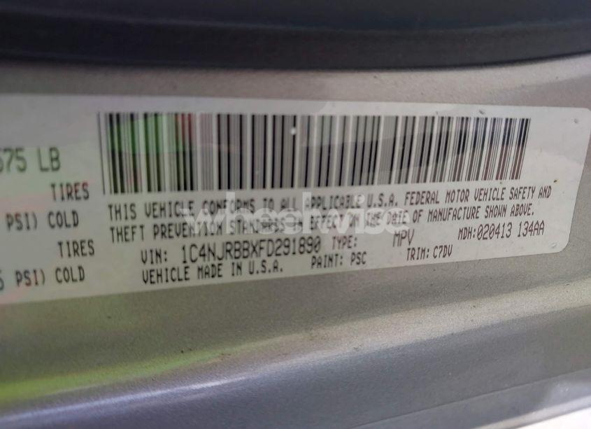 Photo 9 of 2015 Jeep Patriot SPORT (VIN 1C4NJRBBXFD291890)