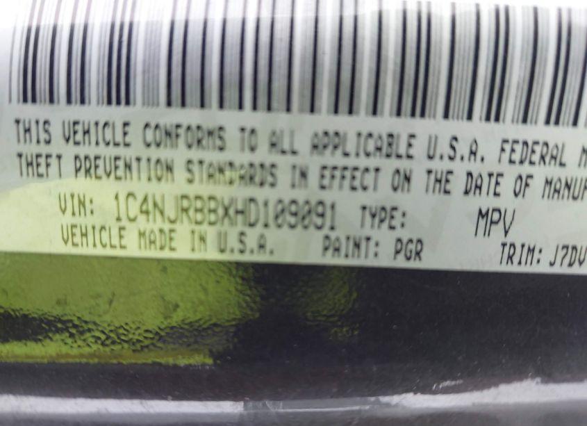 Photo 9 of 2017 Jeep Patriot 75TH ANNIVERSARY EDITION 4X4 (VIN 1C4NJRBBXHD109091)