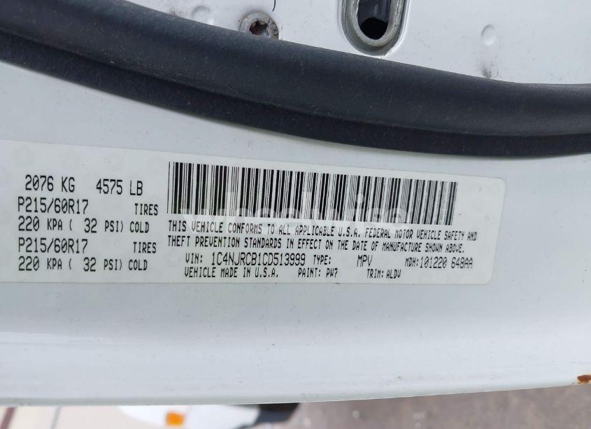 Photo 9 of 2012 Jeep Patriot LIMITED (VIN 1C4NJRCB1CD513999)