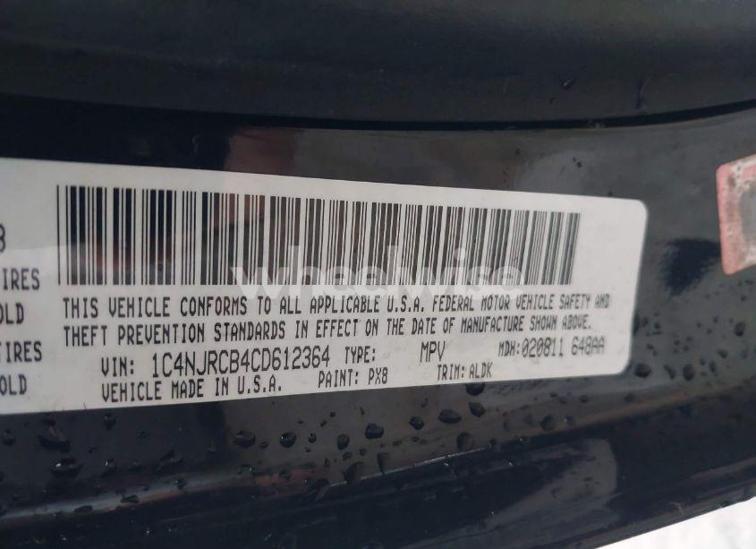 Photo 9 of 2012 Jeep Patriot LIMITED (VIN 1C4NJRCB4CD612364)