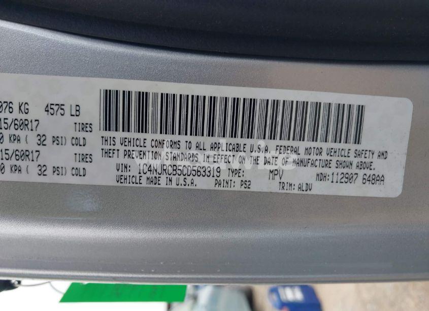 Photo 9 of 2012 Jeep Patriot LIMITED (VIN 1C4NJRCB5CD563319)