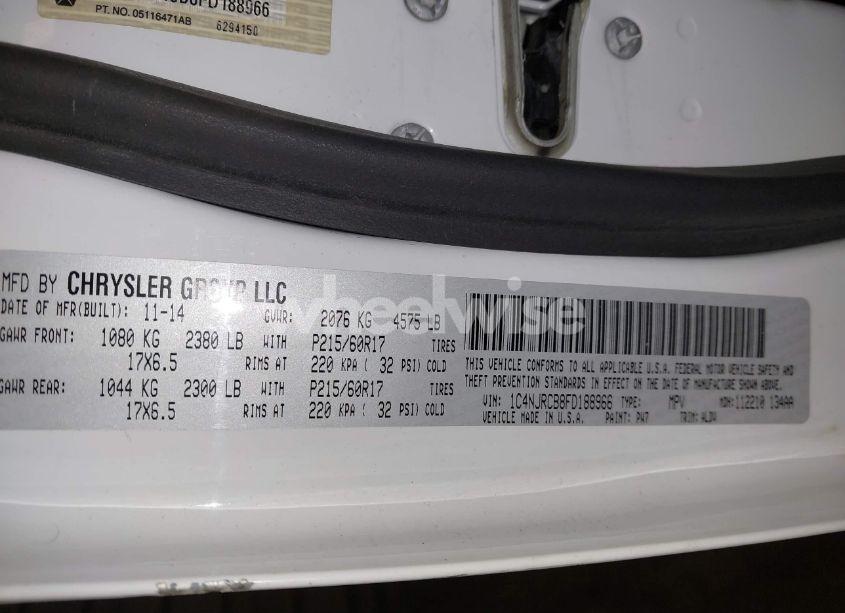 Photo 9 of 2015 Jeep Patriot LIMITED (VIN 1C4NJRCB8FD188966)