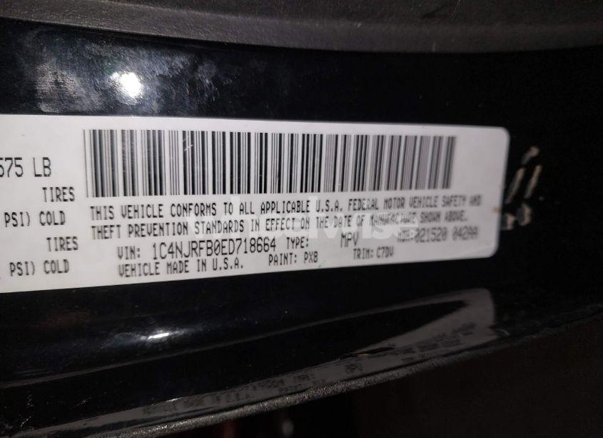 Photo 9 of 2014 Jeep Patriot LATITUDE (VIN 1C4NJRFB0ED718664)