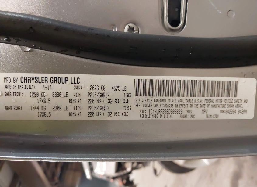 Photo 9 of 2014 Jeep Patriot LATITUDE (VIN 1C4NJRFB0ED809823)