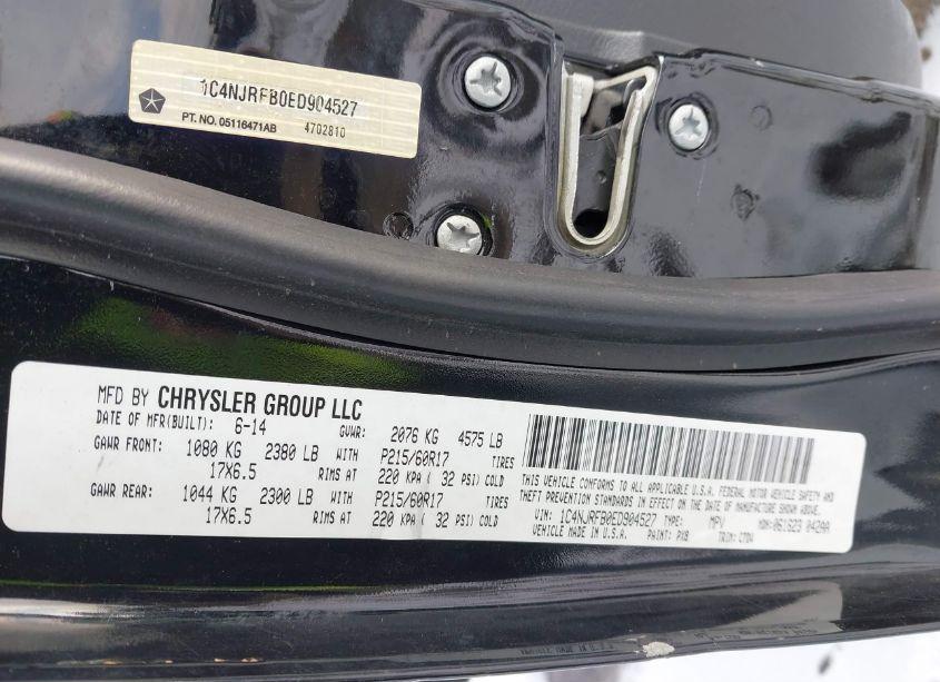 Photo 9 of 2014 Jeep Patriot LATITUDE (VIN 1C4NJRFB0ED904527)