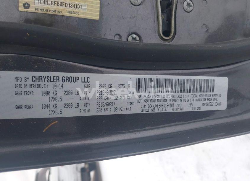 Photo 9 of 2015 Jeep Patriot LATITUDE (VIN 1C4NJRFB0FD184101)