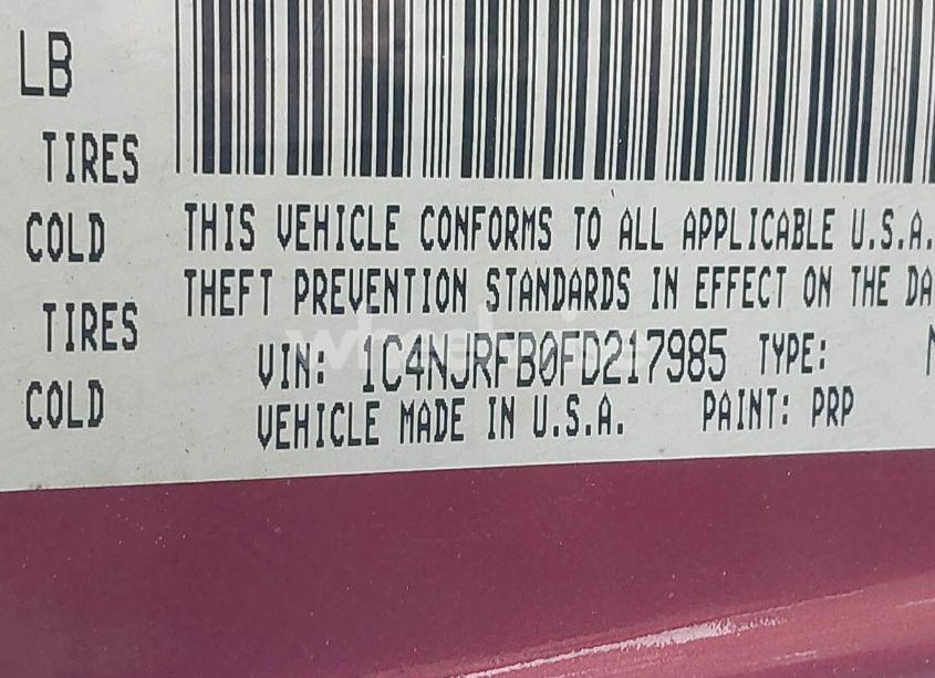Photo 9 of 2015 Jeep Patriot HIGH ALTITUDE EDITION (VIN 1C4NJRFB0FD217985)