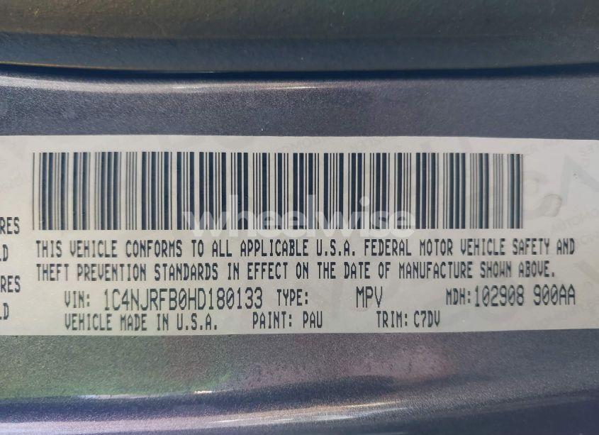 Photo 9 of 2017 Jeep Patriot LATITUDE 4X4 (VIN 1C4NJRFB0HD180133)