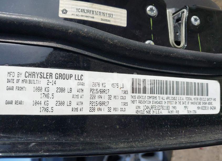 Photo 9 of 2014 Jeep Patriot LATITUDE (VIN 1C4NJRFB1ED761183)