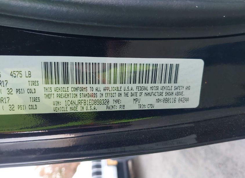 Photo 9 of 2014 Jeep Patriot LATITUDE (VIN 1C4NJRFB1ED898320)