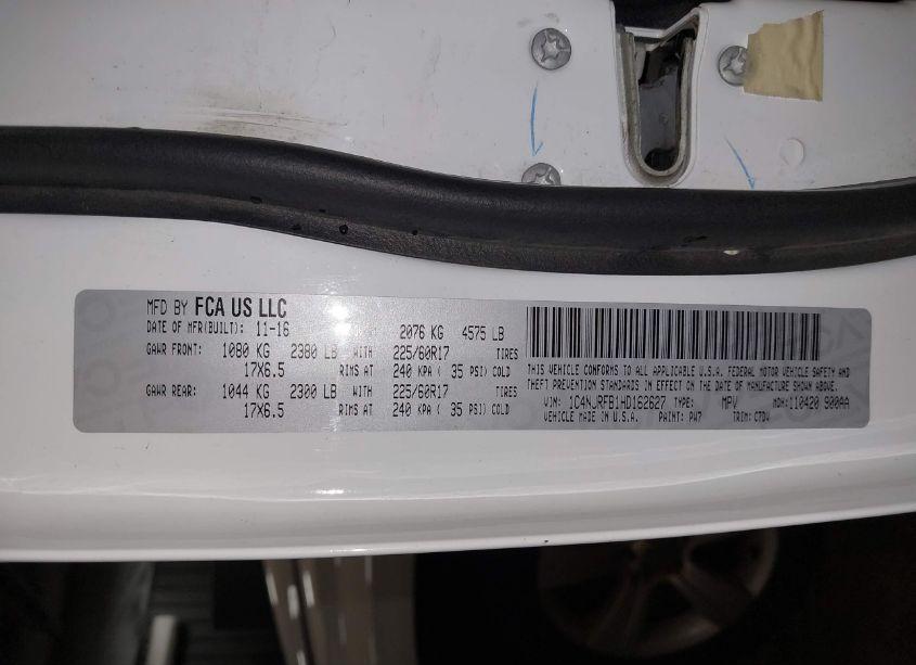 Photo 9 of 2017 Jeep Patriot LATITUDE 4X4 (VIN 1C4NJRFB1HD162627)