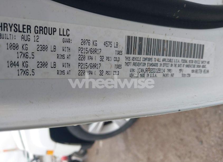 Photo 9 of 2013 Jeep Patriot LATITUDE (VIN 1C4NJRFB2DD129114)