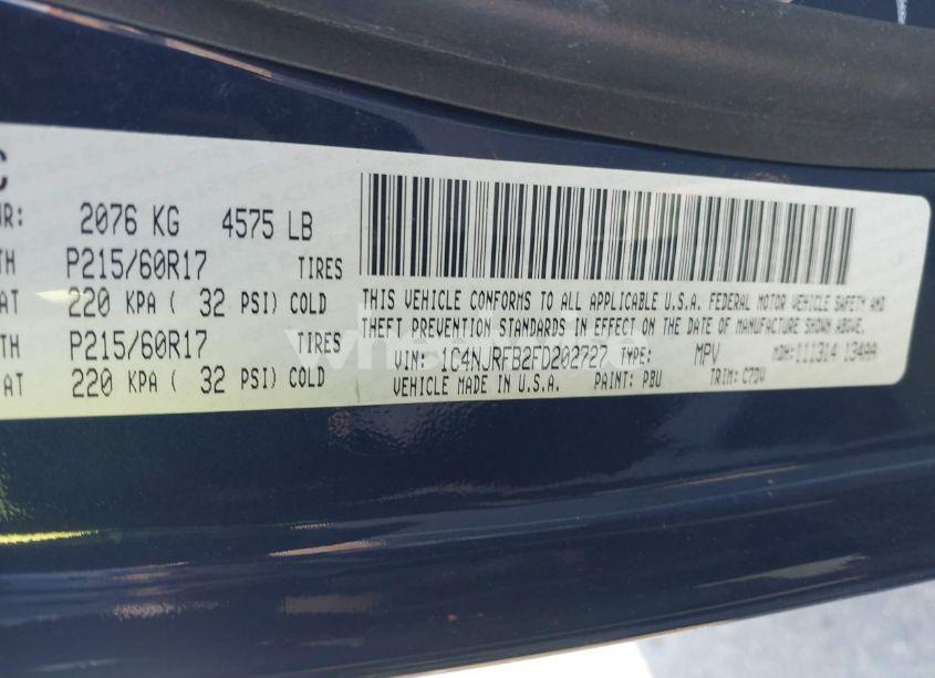 Photo 9 of 2015 Jeep Patriot LATITUDE (VIN 1C4NJRFB2FD202727)