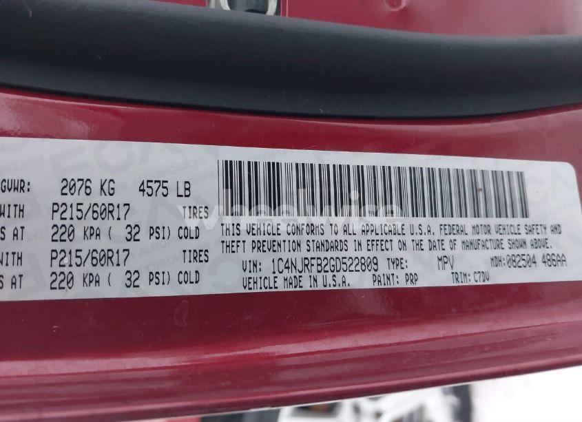 Photo 9 of 2016 Jeep Patriot LATITUDE (VIN 1C4NJRFB2GD522809)