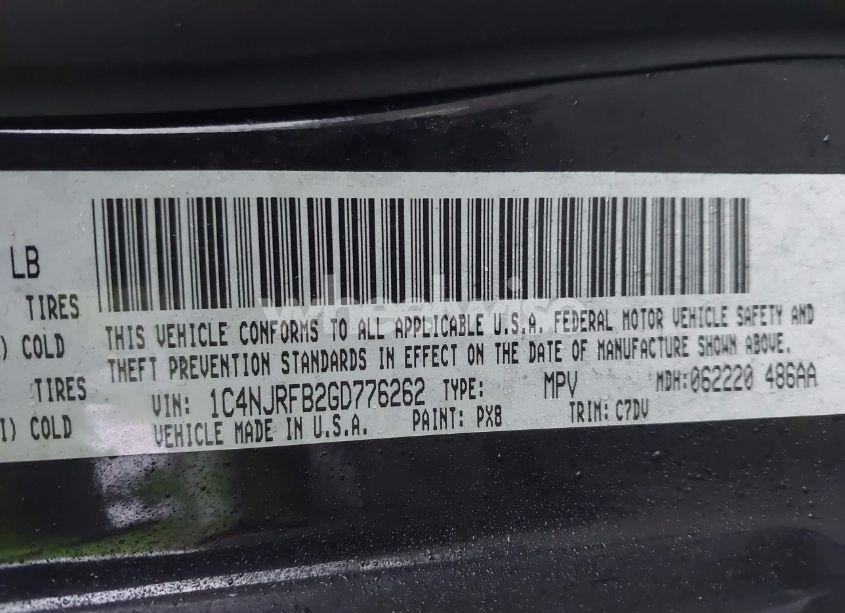 Photo 9 of 2016 Jeep Patriot LATITUDE (VIN 1C4NJRFB2GD776262)
