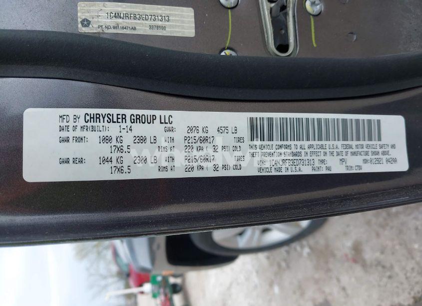 Photo 9 of 2014 Jeep Patriot LATITUDE (VIN 1C4NJRFB3ED731313)