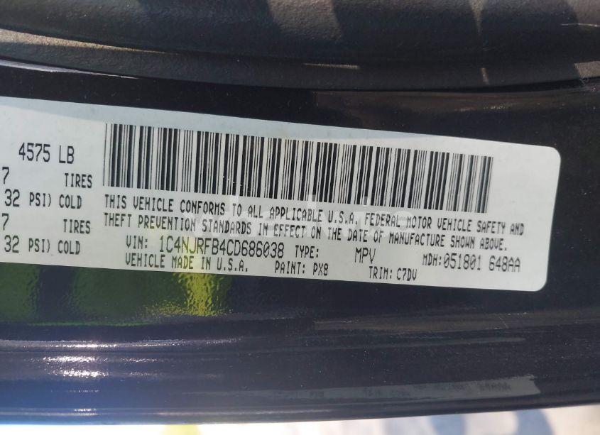 Photo 9 of 2012 Jeep Patriot LATITUDE (VIN 1C4NJRFB4CD686038)